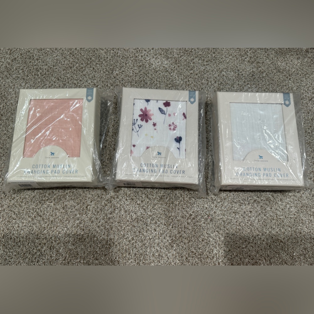 Brand New Three (3) Little Unicorn Cotton Muslin Changing Pad Covers
